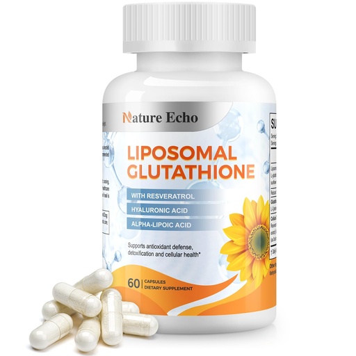 [BRSRYYYYBF6AKELH] Liposomal Glutathione Supplement, with antioxidant Blend Including hyaluronic Acid and resveratrol, Liver Health & lmmune Support, Non-GMO, Gluten Free, Vegan