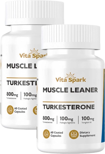 [BRSREAAEDEIGEDL5] Turkesterone Muscle Leaner - High Potency Men's Supplement with Tongkat Ali & Fadogia Agrestis for Workout, Support Performance Energy Vitality Stamina Strength | 120 Capsules