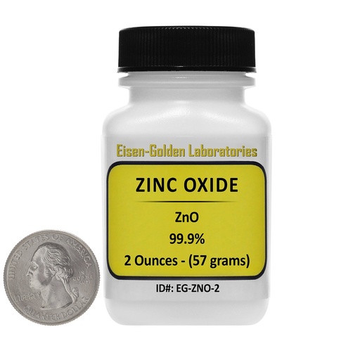 [BRSWKZY7A56BOGQ3] Zinc Oxide [ZnO] 99.9% ACS Grade Powder 2 Oz in a Mini Space-Saver Bottle