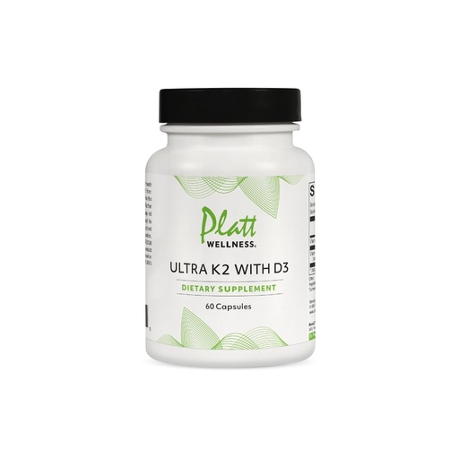 [BRSWKHDYBACQMDQ5] Platt Wellness Ultra K2 with D3 – Vitamin K2 (MK-7) + Vitamin D3 Supplement – 60 Capsules