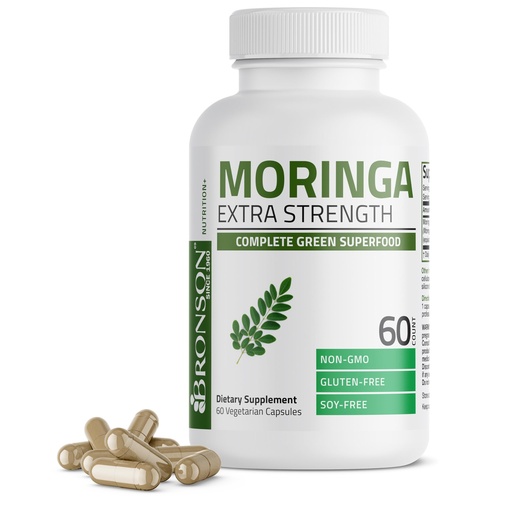 [BRSROAI3DIAQGFD5] Bronson Moringa Extra Strength Capsules Moringa Oleifera Powder, 60 Count