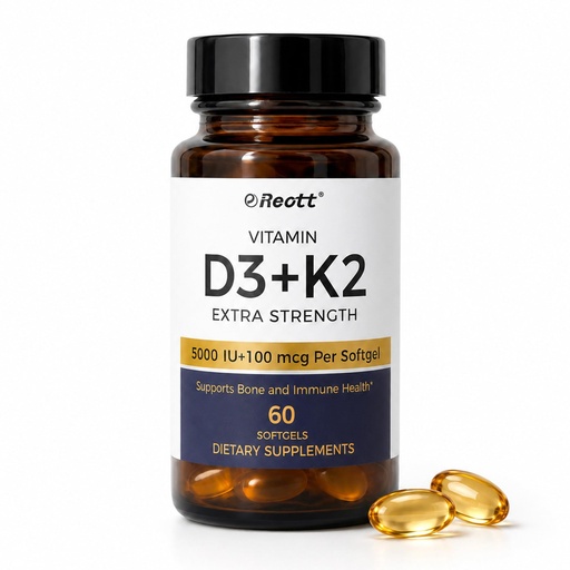 [BRSRGBD3BYDRMAA3] k2 d3 Vitamin Supplement Vitamin D3 K2 (5000 IU D3+K2 100mcg MK7), Coconut Oil-Vitamin D Softgels K2 D3 Supplements,