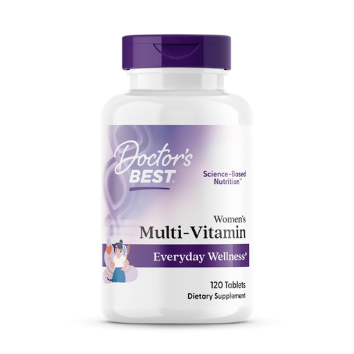 [BRSREHQKCQPAKHY2] Doctor's Best Women's Multi-Vitamin, Everyday Wellness, Supports Immunity, Non-GMO, Gluten Free, 120 Tablets