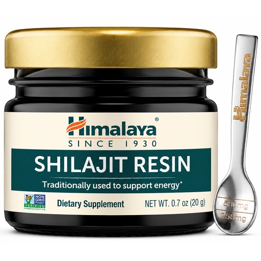 [BRSREGAECB7AOYLV] Himalayan Shilajit Resin, Energy Superfood, 60% Fulvic Acid, Non-GMO, 0.7 oz (20g) Jar, 40-Day Supply