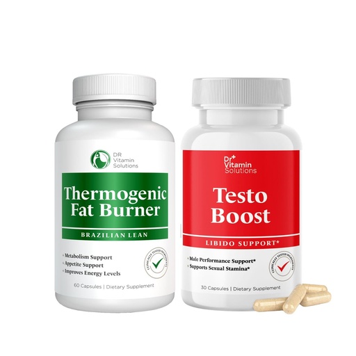 [BRSRACYPOEBWEYLV] DR VITAMIN SOLUTIONS Thermogenic Fat Burner Brazilian Lean, 60 Capsules and Dr. Vitamin Testo Boost Supplement for Men, 30 Capsules