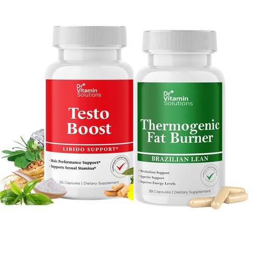 [BRSREY35OEBB6AAU] Dr. Vitamin Testo Boost Supplement for Men - Stamina, Horny Goat Weed - 30 Capsules & Thermogenic Fat Burner for Women and Men - Appetite Suppressant for Weight LossMetabolism Booster - 30 Weight Los
