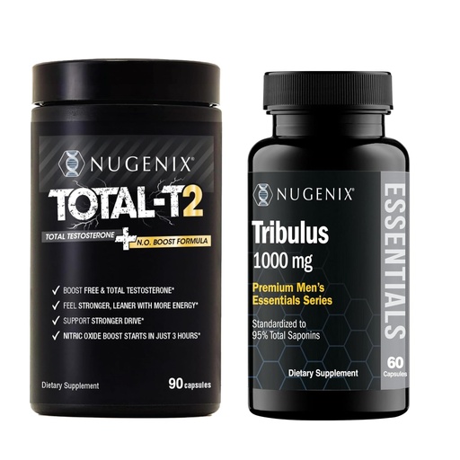 [BRSRYZQ2PICGODLU] Nugenix Total-T2 Testosterone Booster for Men + Essentials Tribulus Terrestris Extract 100mg - Bundle