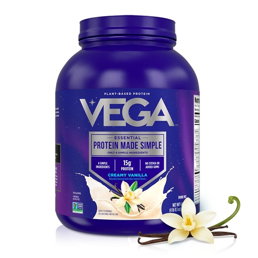 [BRSRMCA5B4JRUDI3] Vega Protein Made Simple Vanilla XL Value Tub (70 Servings) Stevia Free Vegan Protein Powder, Plant Based, Healthy, Gluten Free, Pea Protein for Women and Men, 4.01lbs