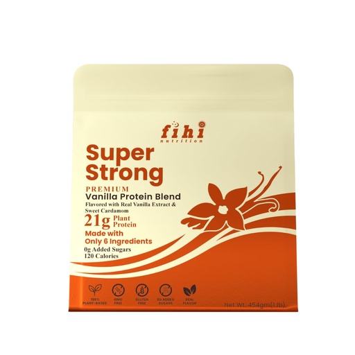 [BRSRGBQYDMPWCH37] Super Strong Plant Protein Powder - Vanilla & Sweet Cardamom | 21g Protein | Vegan & Keto | Gluten & Dairy Free | No Added Sugar | Zero Bloating | Made in California