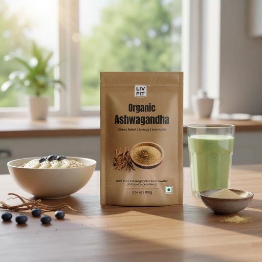 [BRSREBT7CIJWC3TP] Liv Fit Himalayan Ashwagandha Powder | 100g (25 Servings) | 100% Pure & Lab-Tested | Natural Stress Relief, Sleep & Energy Support