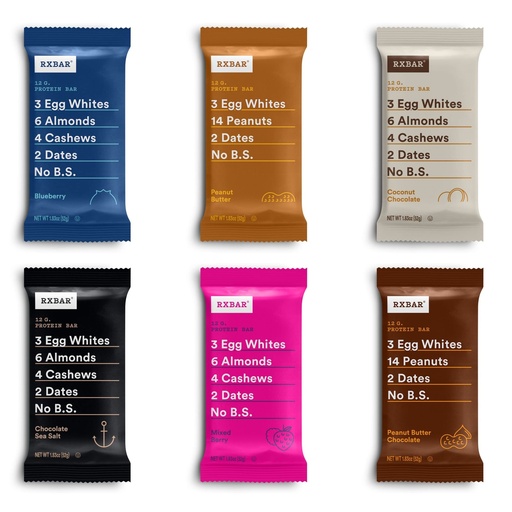 [BRSWK2QBOACREE3K] RXBAR Protein Bars, Protein Snack, Snack Bars, Variety Pack (12 Bars)