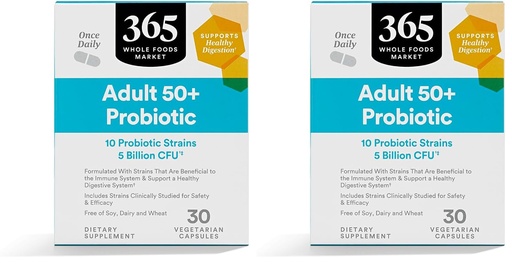 [BRSRYYAFDMMRUE3A] 365 by Whole Foods Market, Adult 50+ Probiotic 5 Billion CFU, 30 ct (Pack of 2)