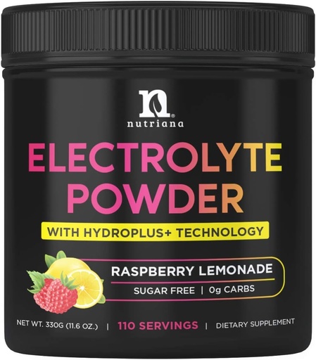 [BRSWYZIPO4GQ2CTG] Nutriana Keto Electrolytes Powder No Sugar - Zero Carb & Zero Calorie Electrolyte Drink Mix - Sugar Electrolytes Libres para Hidratación Polvo - Ayuno Electrolitos Raspberry Lemonade Flavor