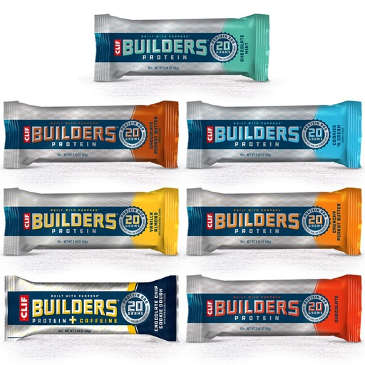 [BRSWGED7DEDRGDTA] Clif Bar - Builders Protein Bar Variety Pack, 20g of Protein, Gluten-Free, Non-GMO, Low Glycemic, 33.6 Ounce
