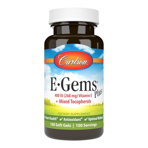 [BRSWIYTYO4ARSDLA] Carlson - E-Gems Plus, 400 IU (268 mg), Natural-Source Vitamin E, Optimal Wellness, 100 Soft Gels