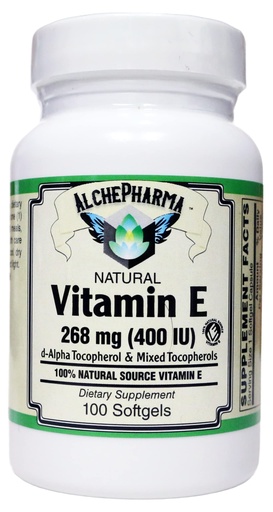 [BRSW2AYKOUNWY2TV] Vitamin E 268 mg (400 IU) 100% Natural Mixed Tocopherols D-Alpha Form (100 Softgels)