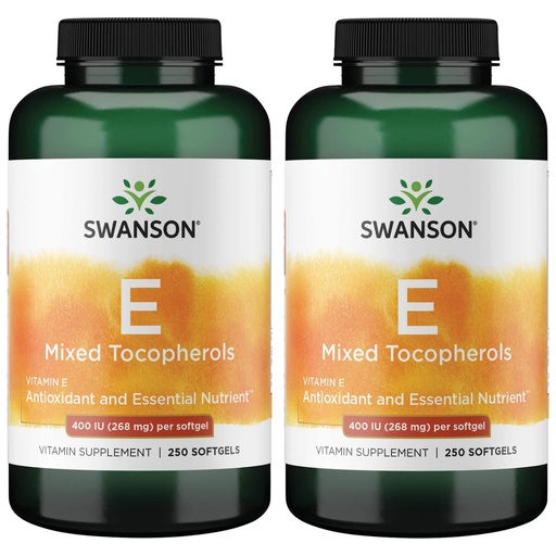 [BRSWGFD3BYHAYALB] Swanson E-400 Mixed Tocopherols - Antioxidant Supplement to Support Heart Health* - Contains D-Alpha Tocopherol - Non-GMO - 250 Softgels (2 Pack)