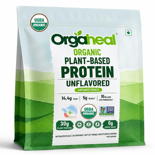 [BRSREFA5PMFGA2D6] Organic Plant Protein Powder | 980g - Unflavoured | 30g Protein | Vegan | Pea, Mung Bean & Lentil Protein Blend | Clean, Easy to Digest | No Added Sugar, Gluten Free