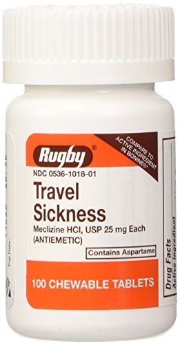 [BRSWKEY7BB6WKDD6] Rugby Travel Sickness Meclizine HCL 25mg 100 Count (Pack of 3)
