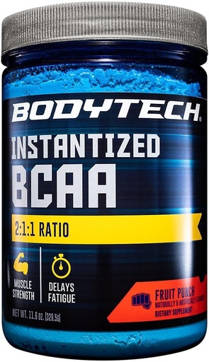 [BRSWIAAGOB7QO2TC] BODYTECH BCAA (Branched Chain Amino Acid) Fruit Punch - Optimal 2:1 ratio - Supports Muscle Recovery &amp; Endurance (11.5 Ounce Powder)