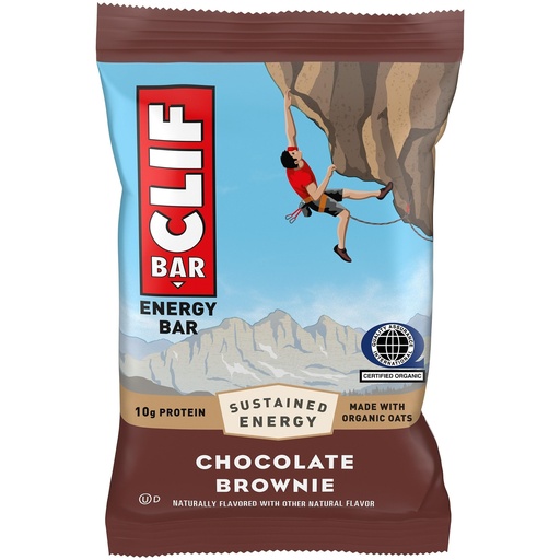 [BRSWIZAEO4AGKDDC] CLIF BAR - Energy Protein Bars - Chocolate Brownie - Made with Organic Oats - Energy Bars - Non-GMO - (1 Count)