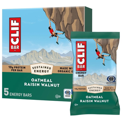 [BRSRAGALOYBGAYDZ] CLIF BAR - Energy Protein Bars - Oatmeal Raisin Walnut - Made with Organic Oats - Energy Bars - Non-GMO - (5 Pack)