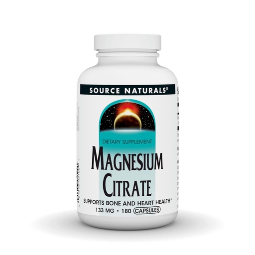 [BRSWIY3ROYOR4CD2] Source Naturals Magnesium Citrate, Supports Bone and Heart Health* 133 mg - 180 Capsules
