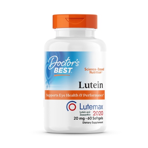 [BRSWIHTQC4HBGHT6] Doctors Best Lutein Featuring Lutemax and Meso-Zeaxanthin Supplement 20 mg (Support Visual Function) - 60 Softgels