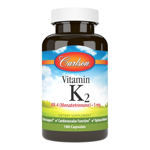 [BRSWIYILOAMWAEA3] Carlson - Vitamin K2, MK-4 (Menatetrenone), Vitamin K Supplement, Bone & Heart Health, K2 Vitamin, Soy-free, Vitamin K-2, K2 Vitamins, 180 Capsules