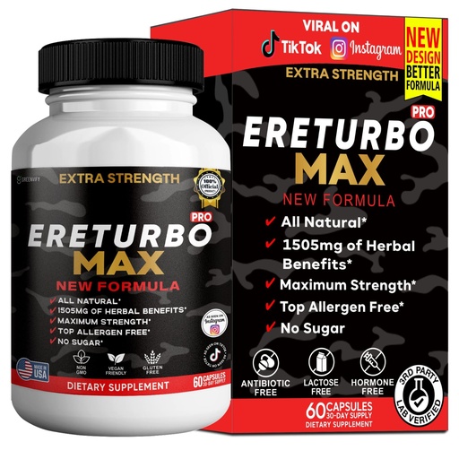 [BRSRGZQ6CB4G2ETJ] Ereturbo Max Pro Extra Strength, Organic Maca Root Supplement, 60 Capsules, 30-Day Supply, Herbal Benefits (1)