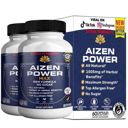 [BRSREAD3BN6WMA3Z] Aizen Power Max Extra Strength Maca Root Complex, Organic Blend, 60 Capsules, Sugar-Free, Vegan, Gluten-Free (2)