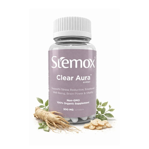 [BRSREGT6BAGWKFIU] Clear Aura Panax Ginseng Energy & Focus Supplement – Natural Stress Relief & Mental Clarity Adaptogen – Vegan Vitality & Wellness Formula – 60 Capsules.