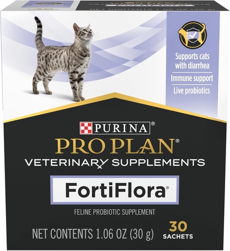 [BRSRYYD3OYNAOYDG] Purina Pro Plan Veterinary Supplements FortiFlora Cat Probiotic Supplement, Feline Nutritional Supplement 30 ct. (1 Box)