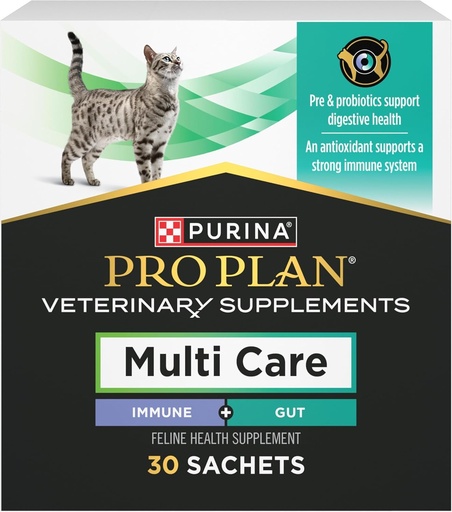 [BRSRYYAPBZ5AM2A4] Purina Pro Plan Veterinary Cat Supplements Multi Care Feline Supplement – Digestive Probiotics for Cats – Immune Support Cat Supplement - 30 ct. Box