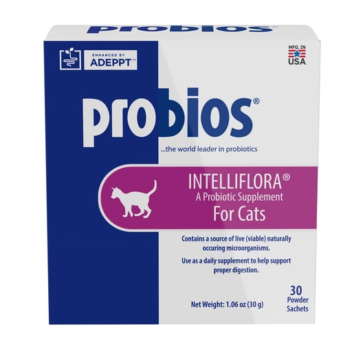 [BRSWGYIDCADQECIY] Probios Intelliflora for Cats- 30 Powder Sachets -Nutritional Supplement for Felines - Cat Probiotic - Cat Health Supplies - Supplements for Cats