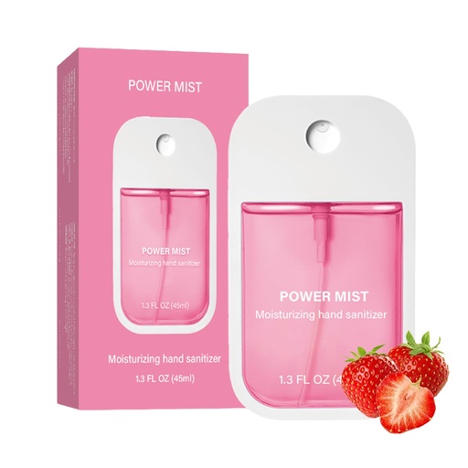 [BRSRAAL7OJ4GCCIV] Power Mist Hydrating Hand Sanitizer Spray, Portable Travel-Size Hand Sanitizer Spray, 500-Sprays Each，Suitable for Both Adults and Children (Strawberry)
