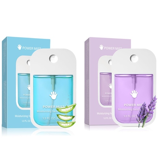 [BRSREGL5CABWCCDJ] 2pcs Hand Sanitizer Spray, Portable Power Mist Hydrating Hand Sanitizers Spray Travel Size, Pocket Hand Sanitizer Multi-Flavor Cleanses Your Hands (Blue & Purple)