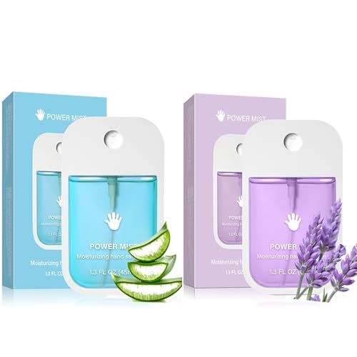 [BRSRAADQAAFR6CLO] Power Mist Hand Sanitizer Spray, Power Mist Hydrating Sanitizer Spray Travel Size, Portable Pocket Hand Sanitizer Multi-Flavor Cleanses Your Hands (Blue & Purple)
