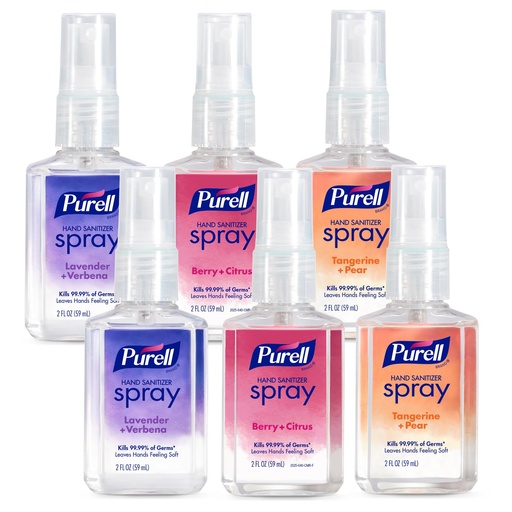 [BRSREBI2OIHBMG3Z] PURELL Hand Sanitizer Spray, Infused with Essential Oils, Scented Variety Pack, 2 fl oz Travel-Size Bottle (Pack of 6) - 2026-04-ECMP