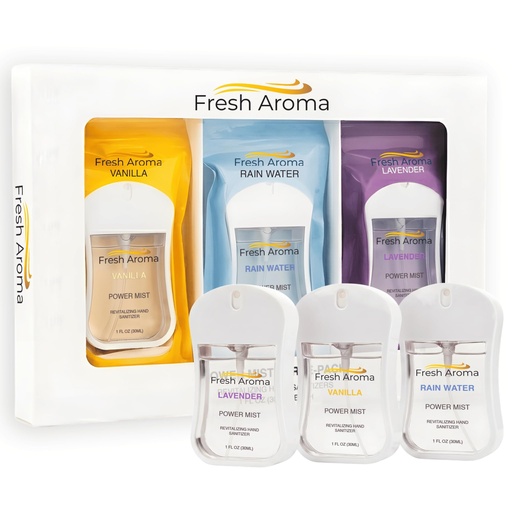 [BRSRGEI7BUARAD3H] Fresh Aroma Hydrating Hand Sanitizer Spray Trio Set, Non-Sticky Portable Hand Sanitizer Mist for Adults, Vanilla, Lavender & Rain Water Scents, Travel Size Hydrating Hand Sanitizer (3 x 1 Fl Oz)