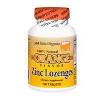 [BRSWIFAYAVYRSEL2] Basic Organics Basic Organics Zinc Lozenges Orange Flavor, Orange Flavor 100 Each (Pack of 3)