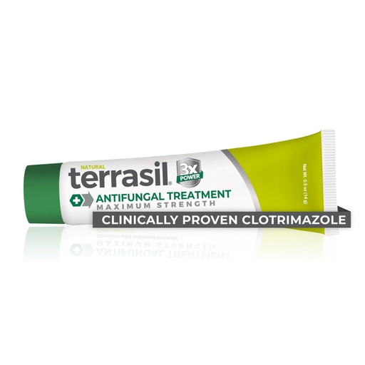 [BRSWI2YNOAAAE3TC] terrasil Clotrimazole Antifungal Cream, Relief for Fungal Yeast Infection, Athletes Foot Treatment, Jock Itch Ringworm, Men & Women, Natural Ingredients, Anti Fungal Cream for Skin and Feet (.5oz)