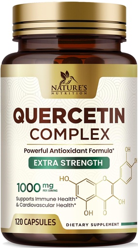 [BRSRA2Q3CIDW23DO] Quercetin Dihydrate 1000mg per Serving - Premium Plant-Based Bioflavonoids - Extra Strength Antioxidant Immune & Respiratory Health Support - High Absorption Quercetin Dihydrate - 120 Veggie Capsules
