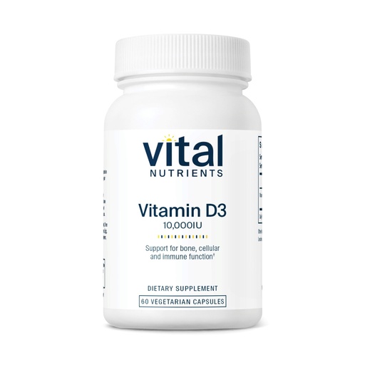[BRSWIZQOCN4R4E3O] Vital Nutrients Vitamin D 10000 IU - Vitamin D3 Supplement - Healthy Bones, Teeth, Muscles*- Cellular & Immune Function - Calcium Absorption - Gluten, Dairy and Soy Free - 60 Capsules