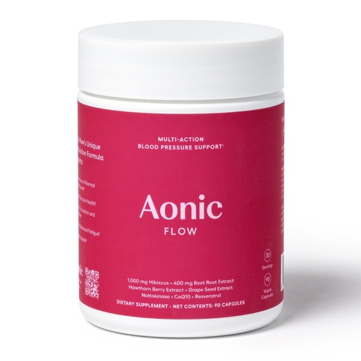 [BRSRECQPA4BR6DY7] AONIC Flow | Healthy Blood Pressure Support | Multi-Action Formula with 1gr Hibiscus, 400mg Beet Root Extract (100mg Nitrates) CoQ10, Resveratrol & Hawthorn, Non-GMO & Vegan (90 Capsules)