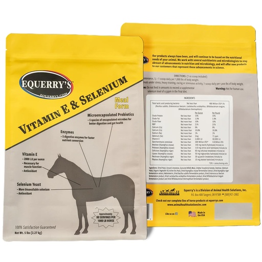[BRSWICQQAF6GMYI7] Equerry's Selenium and Vitamin E Supplement for Horses | Muscle Health & Antioxidant Support Horse Supplement | Meal Form | 5Ib Bag
