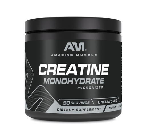 [BRSWECQNBUNGYGTL] Amazing Muscle Micronized Creatine Monohydrate | 90 Servings | 5000 Mg per Serving | 1 Lb (454 Grams) | Ideal Pre & Post Workout Supplement | Unflavored (1 Pack, 1 Lb | Unflavored)