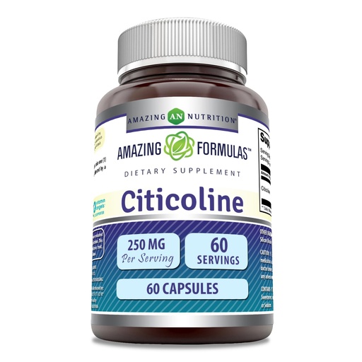 [BRSWGGICCMBAGDTP] Amazing Formulas Citicoline 250 mg | Capsules Supplement | Non-GMO | Gluten Free | Made in USA (60 Count)