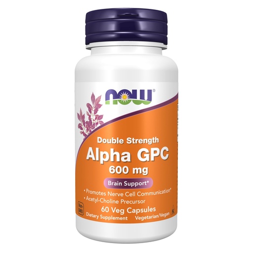 [BRSRYYACAAJRMYLP] Now Supplements, Alpha GPC 600 mg with Bioavailable Source of Choline, 60 Veg Capsules