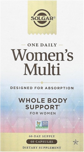 [BRSROGQTPMIBSFL7] Solgar One Daily Women's Multi Whole Body Support Υψηλή Απορροφώμενη Καθυστερημένη Απελευθέρωση Βιταμίνη για τις γυναίκες, συμπλήρωμα για ανοσοποιητικό, καρδιά, ενέργεια, στρες, νύχια δέρματος μαλλιών & αναπαραγωγική υγεία, 60 υπηρεσίες